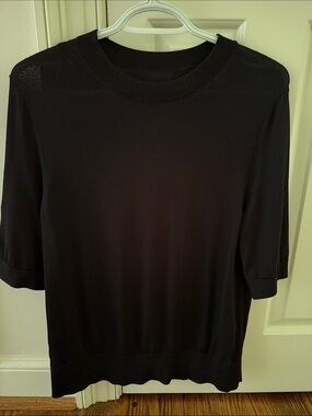 COS sz S Black knit elbow length top